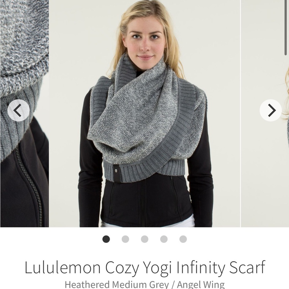 Lululemon cozy yogi wool infinity scarf grey